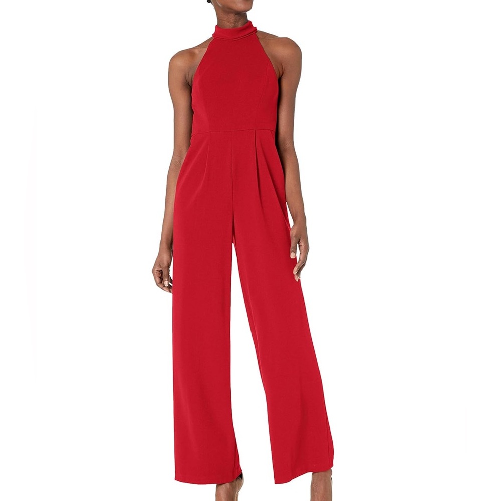 Calvin Klein Red Halter Neck Jumpsuit Size 10